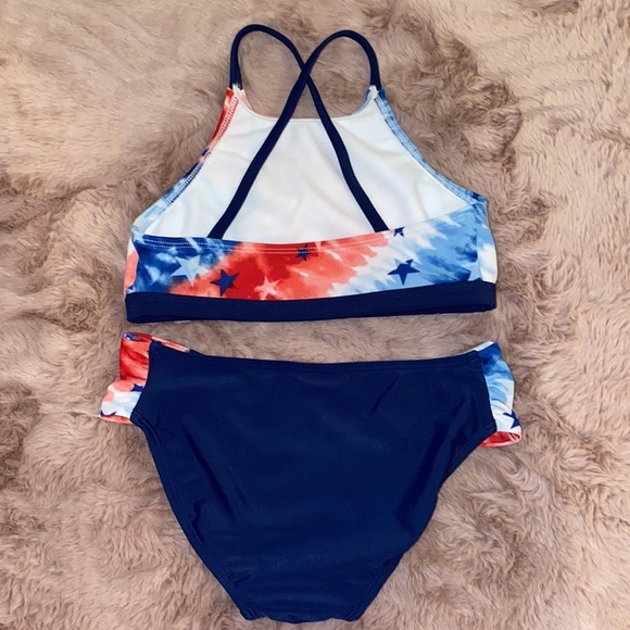 O’rageous red white & blue USA 🇺🇸 size 8 swimsuit bikini tie dye & stars​​ - Picture 4 of 9